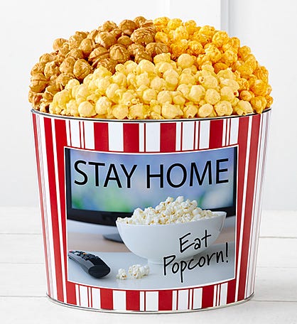 Tins With Pop® Stay Home Eat Popcorn